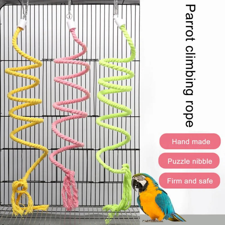 Bird Molar Toy | Durable Bendable Cotton Rope | Multi-color Parrot Standing Perch for Cockatiel | Parrot Cage Bird Toy
