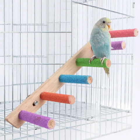 4/6/8 Step Bird Climbing Ladder | Parrot Toy Ladder - Fun Interaction Toy | Wooden Exercise Rack for Birds
