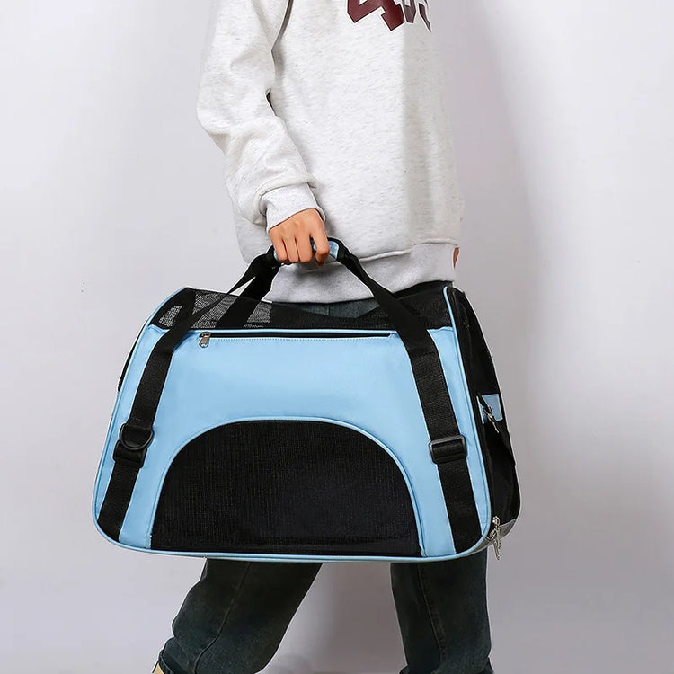 Cat Bags | Soft-Sided Portable Dog Carrier | Mesh Breathable Handbag | Foldable Pet Travel Transport Bag
