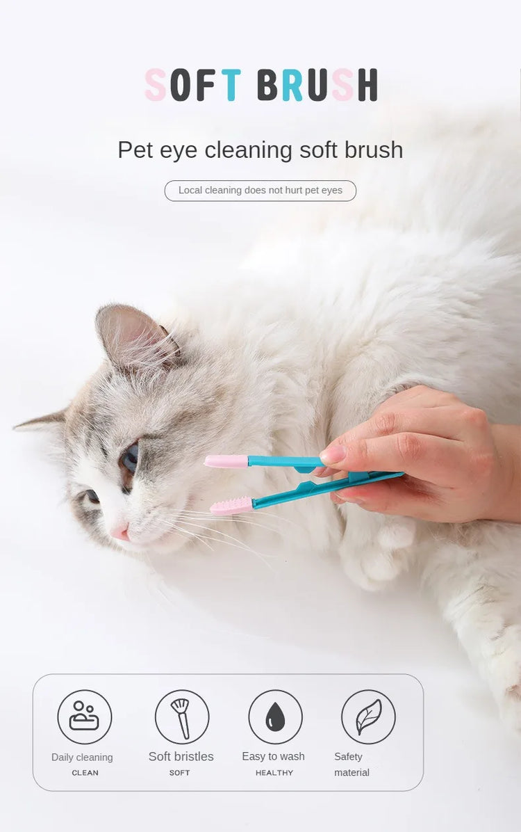 Pet Grooming Tools | Cat Eyes Comb | Tear Stain Remover Brush for Cats/Small Dogs