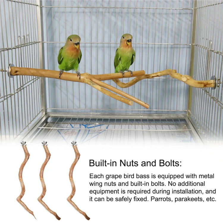 Natural Parrot Perch | Bird Stand Tree Stick | Paw Grinding Fork | Parakeet Climbing Branch | Bird Toys Cage Accessories