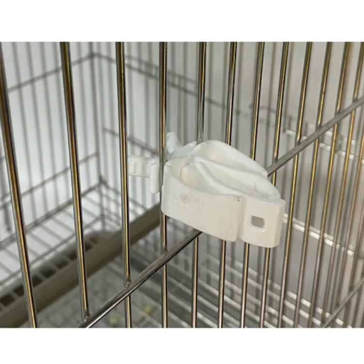 Bird Food Holder Clip | Parrot Cage Feeding Tool | Fruit & Cuttlebone Clamp for Birds & Rodents | White Plastic Pin Clip