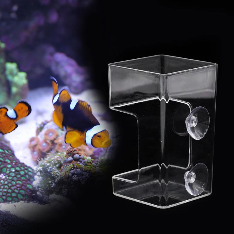Aquarium Feeding Ring Floating Food Tray with Suction Cup – Transparent Acrylic Fish Feeder