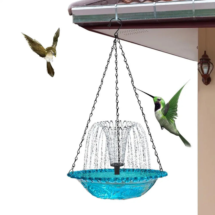 Bird Bath With Fountain Water Fountains Solar Powered Hummingbird Bath Bowl Sturdy Outdoor Bird Feeder Decorative Bird Baths