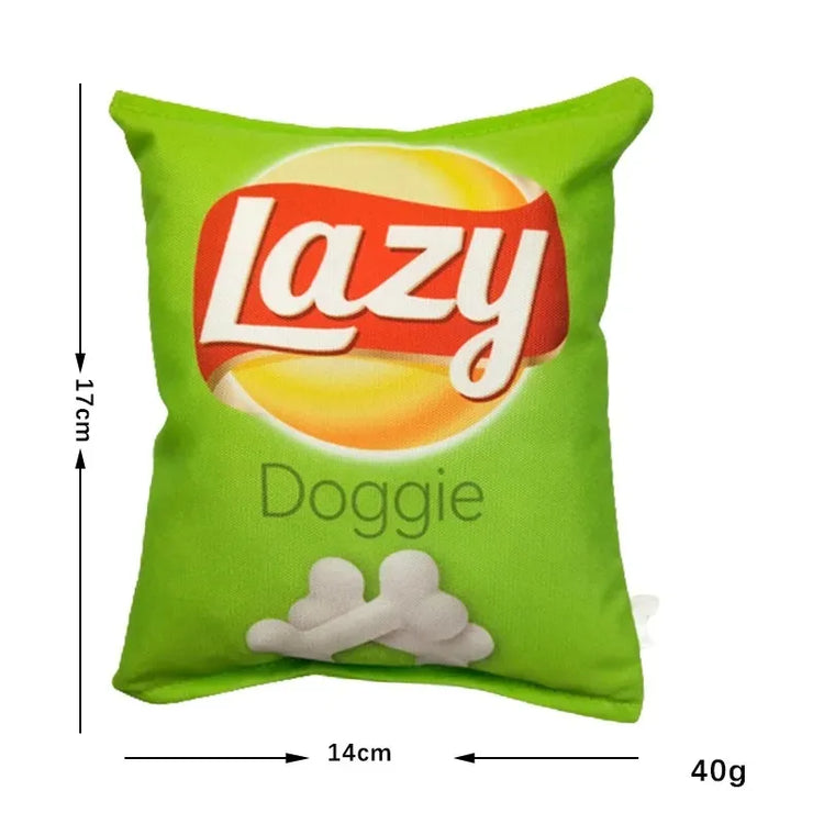 Funny Potato Chips Plush Dog Toy – Squeaky Chew Toy for Small & Medium Dogs