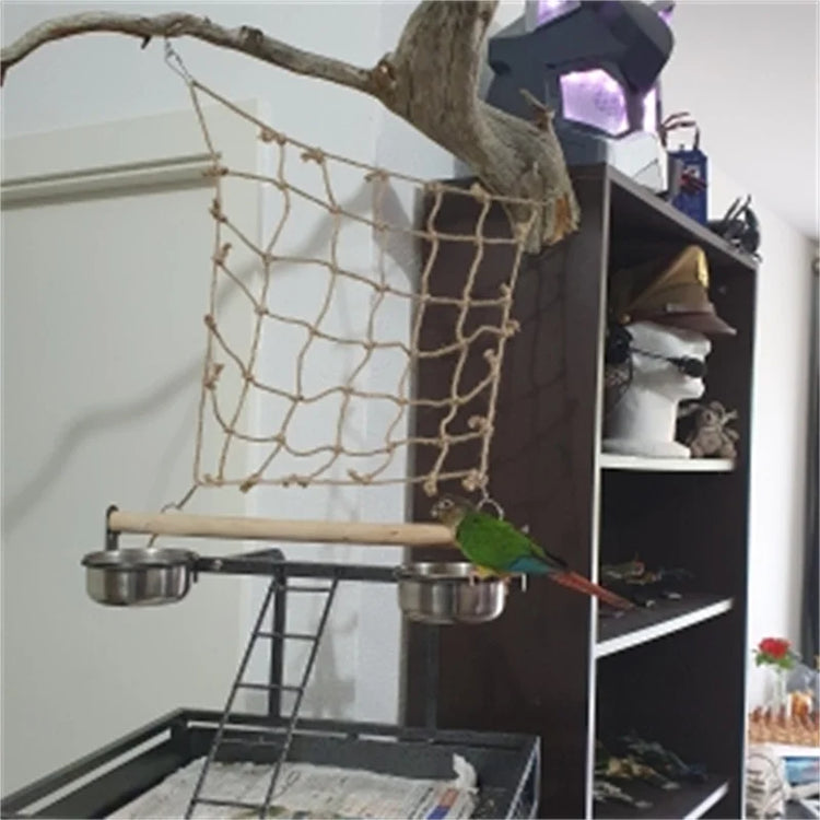 40*40cm Parrot Climbing Net | Bird Toy Swing Rope Net | Bird Stand Hammock with Hook | Hanging Chewing Biting Toy for Parrots