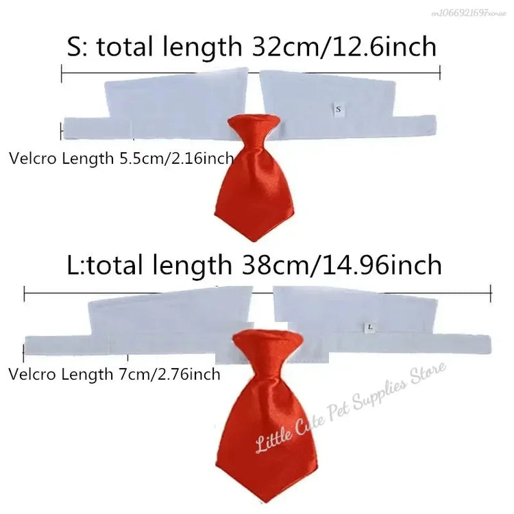 Gift Pet Dog/Cat Formal Necktie | Tuxedo Bow Tie - Black and Red Collar for Dog/Cat | Pet Accessories for Wedding, Holiday, and Party