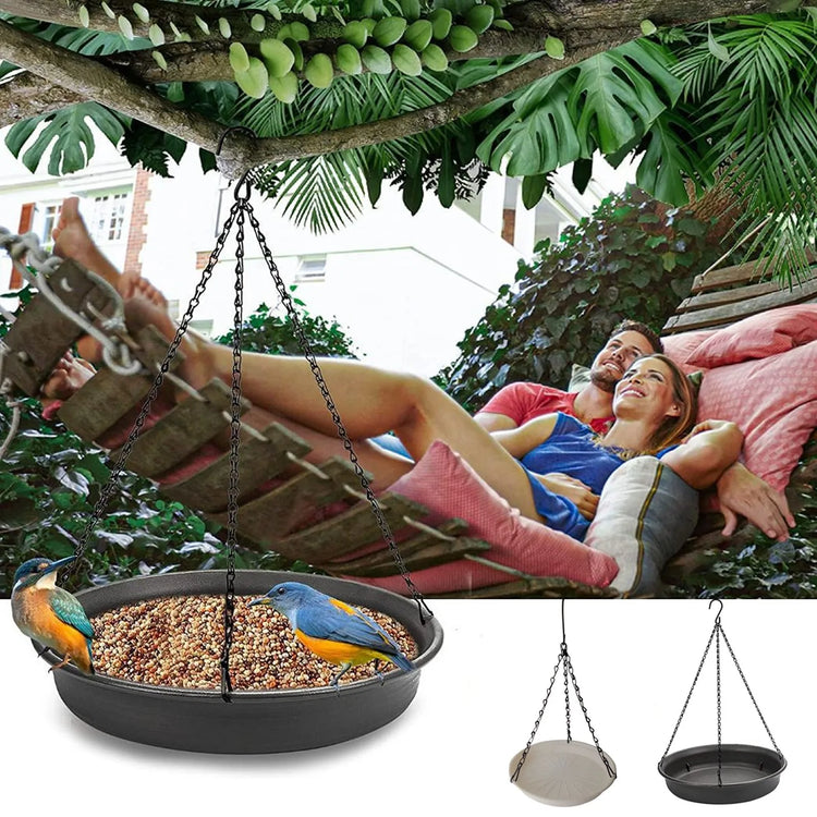 Bird Feeding Tray | Hanging Bird Bath Feeder Water Bowl for Outdoor Parrot Decor