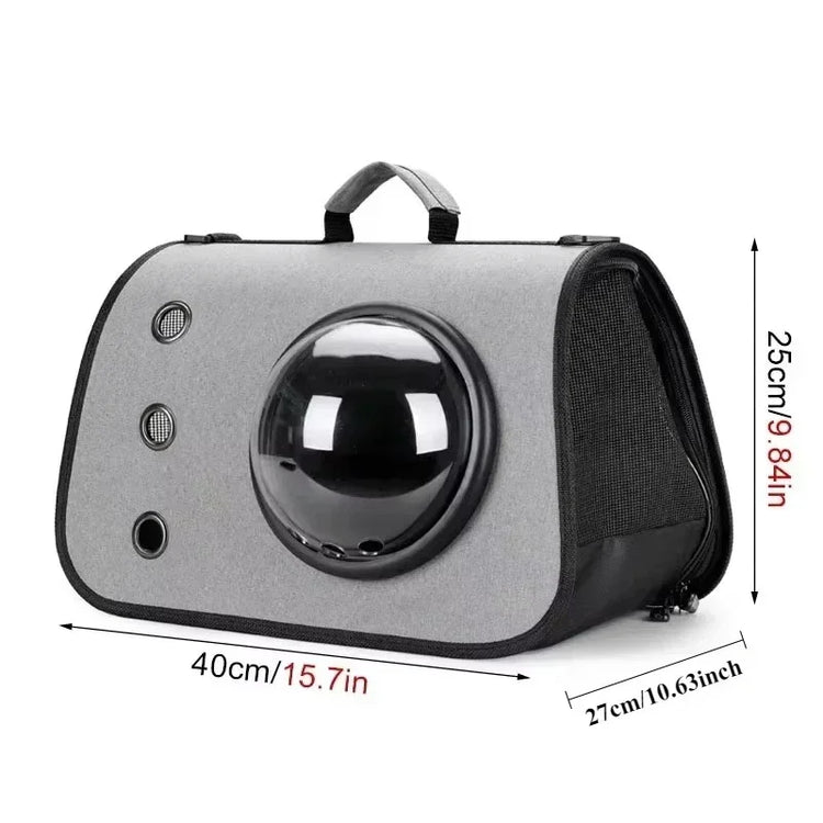 Portable Pet Travel Bag – Transparent Foldable Cat Backpack Zipper Tote