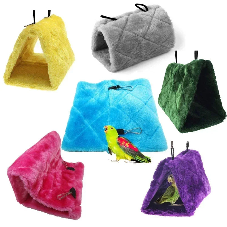 Pet Bird Hammock Hut | Warm Hanging Tent Bed for Parrots & Small Birds | Cozy Plush Nest for Sleeping & Cage Decoration