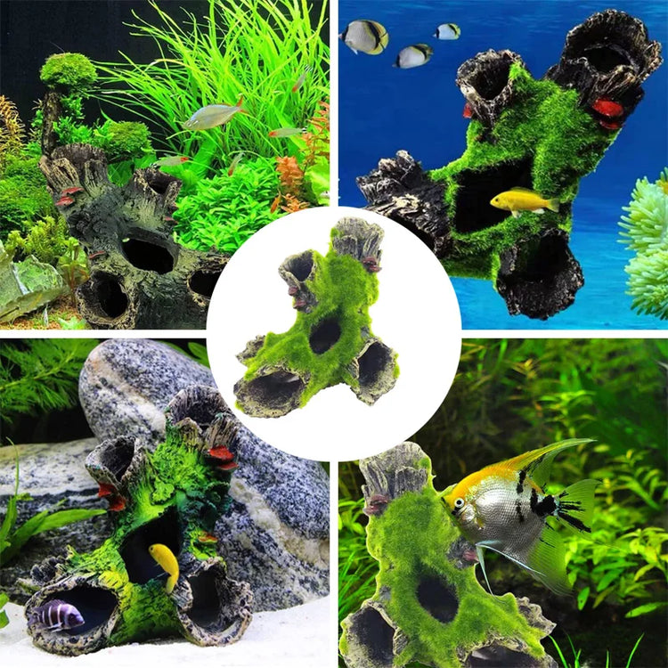 Resin Wood Aquarium Decoration – Natural Tree Trunk Fish Tank Ornament for Hiding and Landscaping
