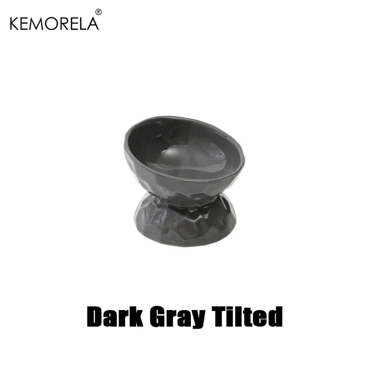 Cat Ceramic Bowl | Gradient Pet Food & Water Feeders | Small Dogs Drinking & Eating Supplies | Raised Tilted Cats & Puppy Feeding Supplies
