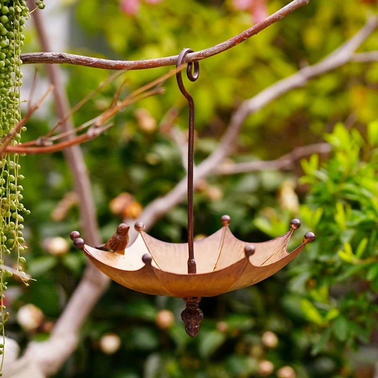 Outdoor Hanging Bird Feeder Tray | Bird Bath Bowl | Hummingbird Feeder | Metal Water Bowl | Garden Decor