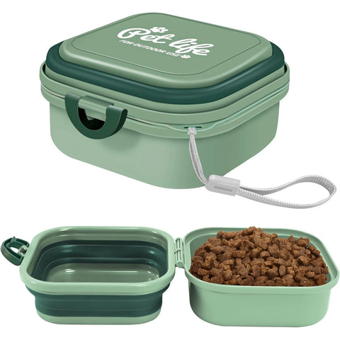 Collapsible Dog Water Bowl with Leak-Proof Lid – Portable 2-in-1 Food & Water Feeder for Small Dogs, Travel & Outdoor Use