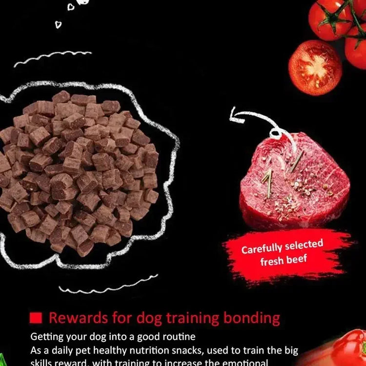 Premium Diced Beef Dog Treats – Nutritious, Chewy Training Snacks for Adult Dogs & Puppies