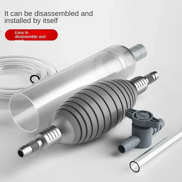 Fish Tank Water Changer Handheld Vacuum Siphon Pump with Adjustable Outlet Valve