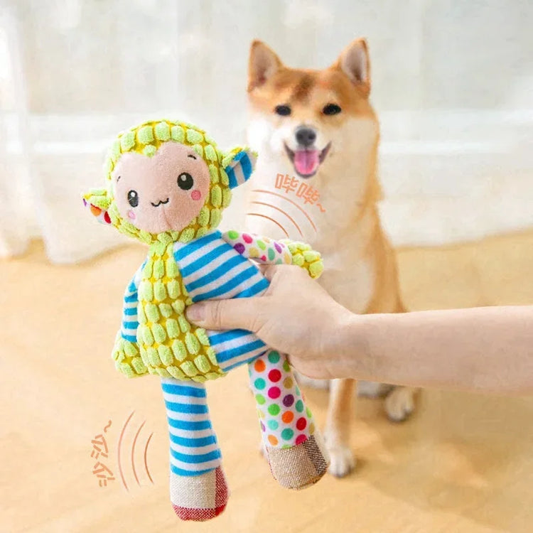Interactive Plush Squeaky Dog Toy – Animal-Shaped Chew Toy for Puppies & Dogs