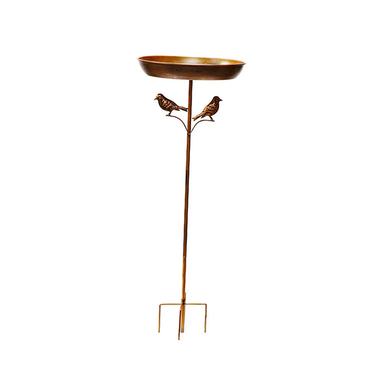 Freestanding Bird Bath with Metal Stand – 5-Prong Base Outdoor Bird Feeder Bowl for Patio, Garden & Lawn Decor