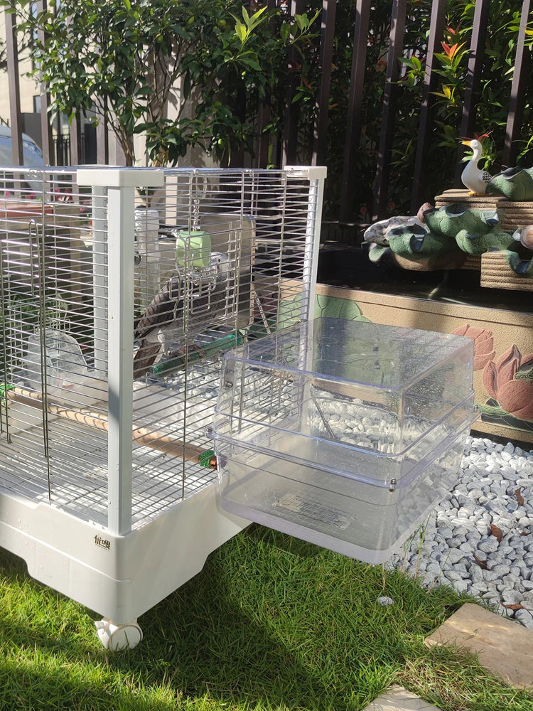 Bird Bath for birds Parrots Tub Large Clear Transparent Swimming Pool Box for Birds to Splash and Play Parrot Shower Bathtub