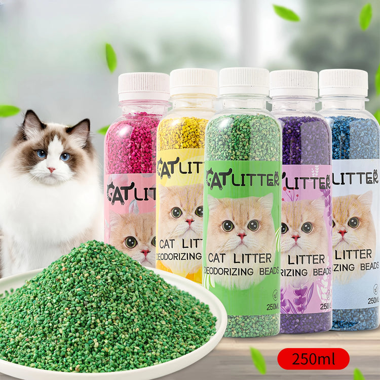 A Bottle of Cat Litter Deodorizing Beads | Cat Litter Freshener | Pet Odor Neutralizing Scented Additives | Odor Control for Litter Box