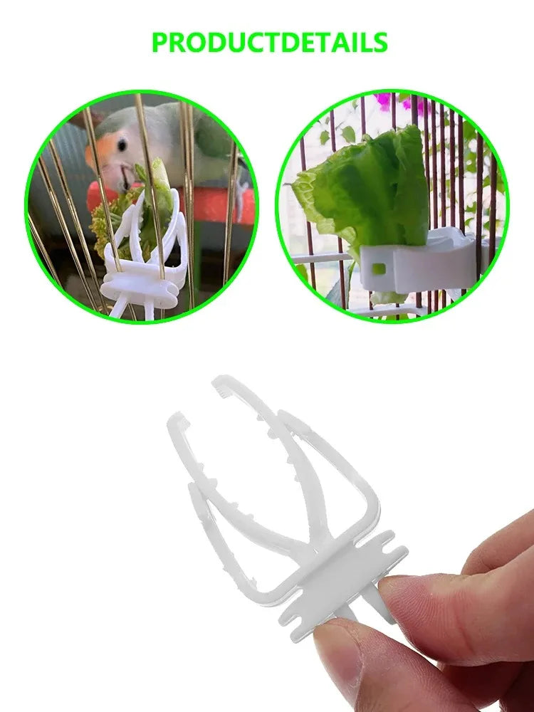 Cute Small Pet Bird Food Holder | Parrot Fruit & Veggie Clip | Cuttlefish Bone Feeder | Cage Clamp Tool | Accessories for Canaries & Cockatiels