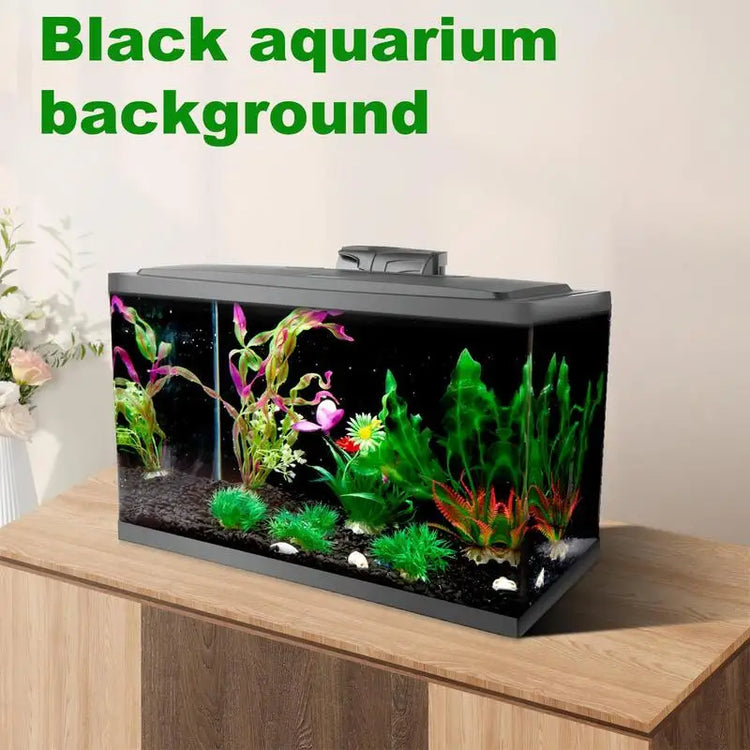 Fish Tank Background Static Cling Black Fish Tank Backdrop Aquarium Poster Aquarium Backdrop Aquarium Wallpaper Decorations