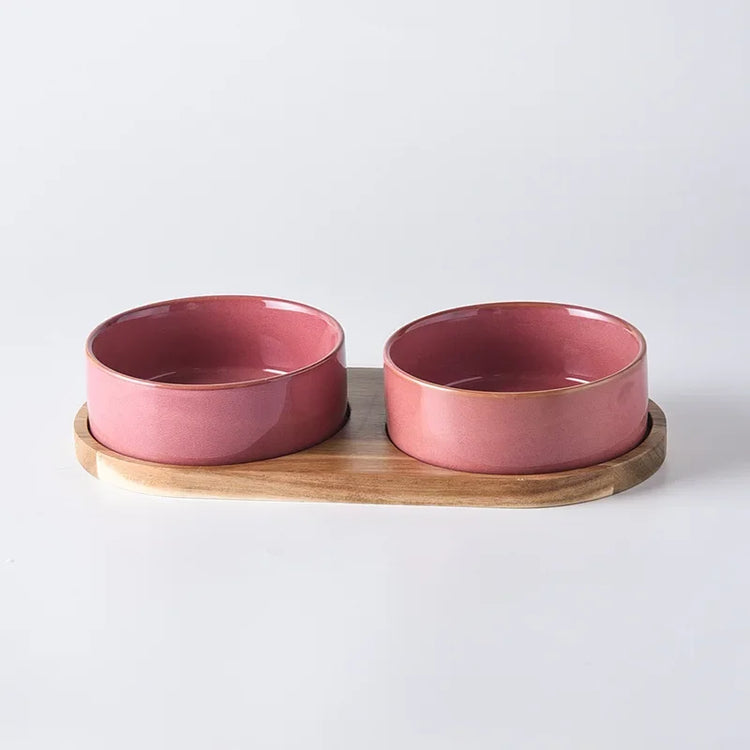 Cat Bowl | Cat Food Bowl | Ceramic Pet Food & Water Feeder | For Small & Medium-Sized Dogs | Spine Protection | Rollover Prevention