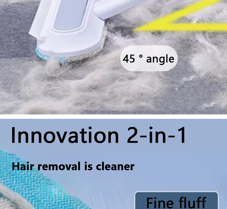 Multifunctional Pet Hair Remover Brush | Long Handle Fur Cleaner for Carpet, Sofa & Clothes | Manual Cat/Dog Hair Cleaning Tool