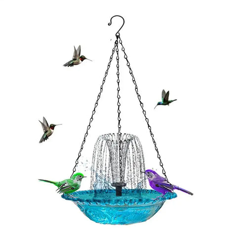 Bird Bath With Fountain Water Fountains Solar Powered Hummingbird Bath Bowl Sturdy Outdoor Bird Feeder Decorative Bird Baths