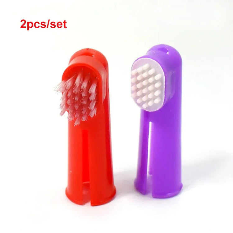 2PCS Pet Toothbrush Set – Dental Care for Small Dogs & Cats | Breath Freshener & Gum Massager