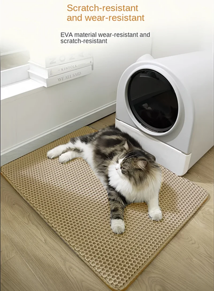 Cat Litter Mat - Double Layer | Cat Litter Box Waterproof Mat | Non-slip Sand Cat Pad | Foldable Washable Mat | Pet Clean Supplies