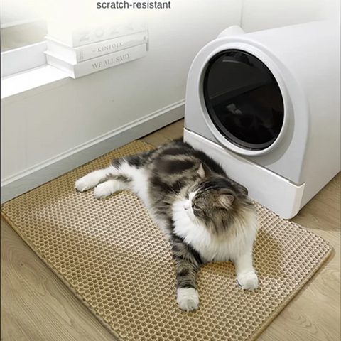 Cat Litter Mat - Double Layer | Cat Litter Box Waterproof Mat | Non-slip Sand Cat Pad | Foldable Washable Mat | Pet Clean Supplies