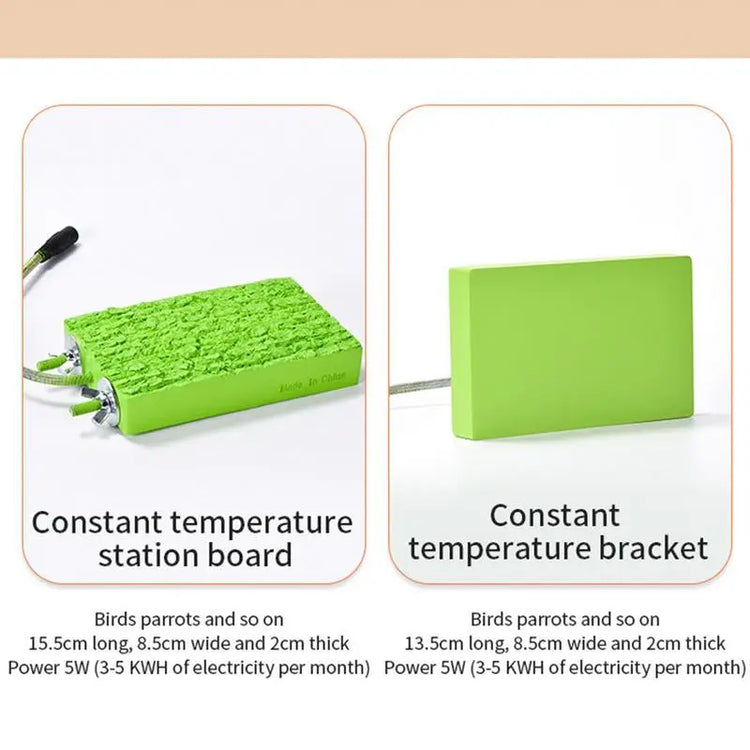 Bird Cage Heated Perch Platform – Snuggle-Up Parrot Warmer with Anti-Bite Cord | Automatic Bird Heater for Budgies & Small Cage Birds