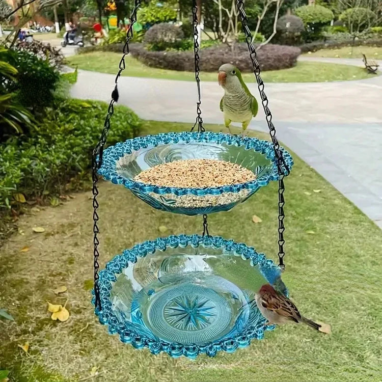 Flower-Shaped Hanging Bird Feeder & Birdbath | Outdoor Garden Tray for Hummingbirds & Wild Birds | Yard & Farm Decor