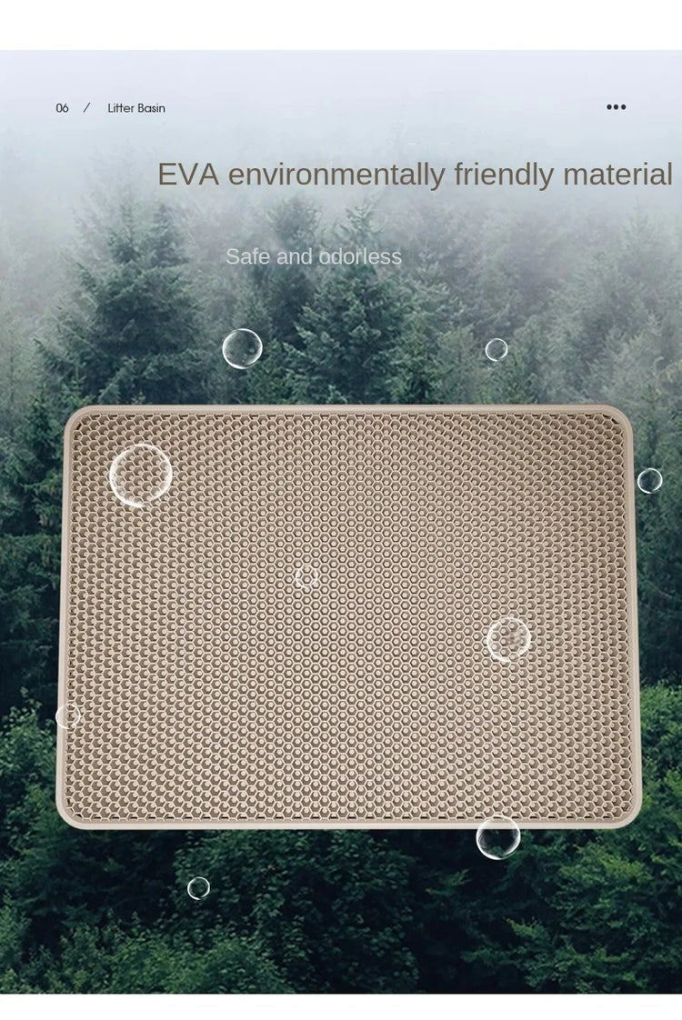 Cat Litter Mat | Non-Slip Pet Litter Box Filter Pad | Double Layer Waterproof Cat Mat | Wear-Resistant Pet Cleaning Supplies