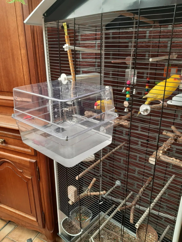 Bird Bath for birds Parrots Tub Large Clear Transparent Swimming Pool Box for Birds to Splash and Play Parrot Shower Bathtub