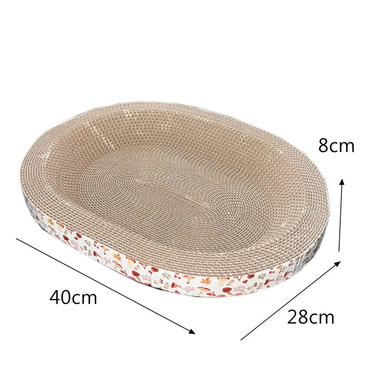 Cat Scratching Board | Furniture Protector & Wear-Resistant Claw Toy | Oval Corrugated Paper | Cat Nest Accessories