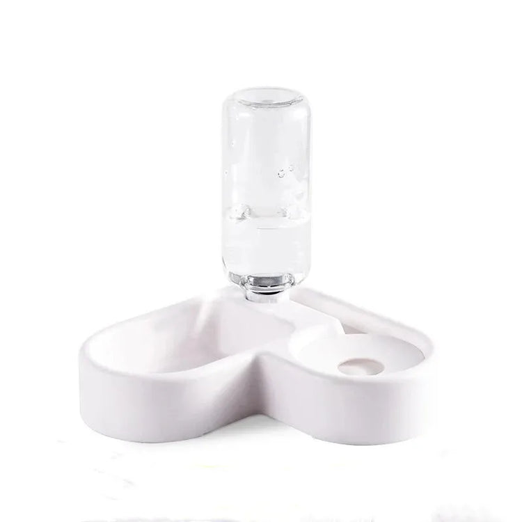 Heart-Shaped Automatic Water Refill Double Bowl, Food & Water Feeder for Cats and Small Dogs