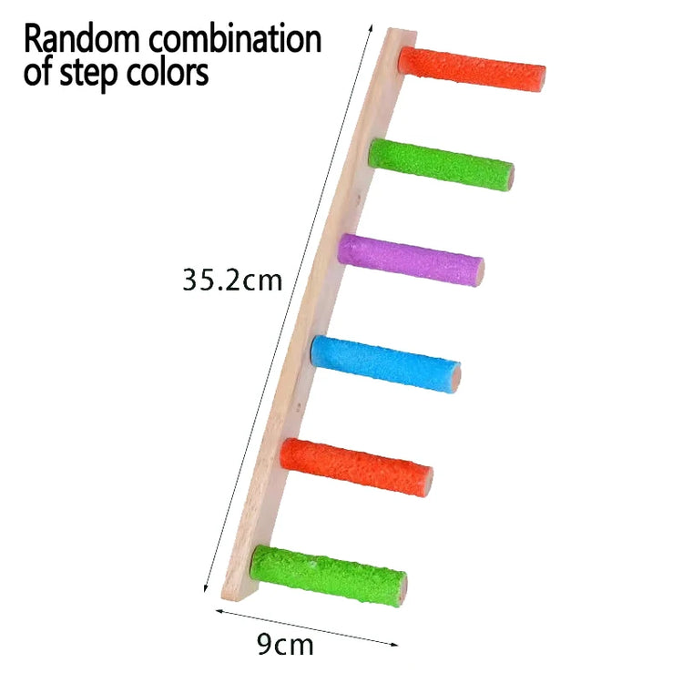 4/6/8 Step Bird Climbing Ladder | Parrot Toy Ladder - Fun Interaction Toy | Wooden Exercise Rack for Birds