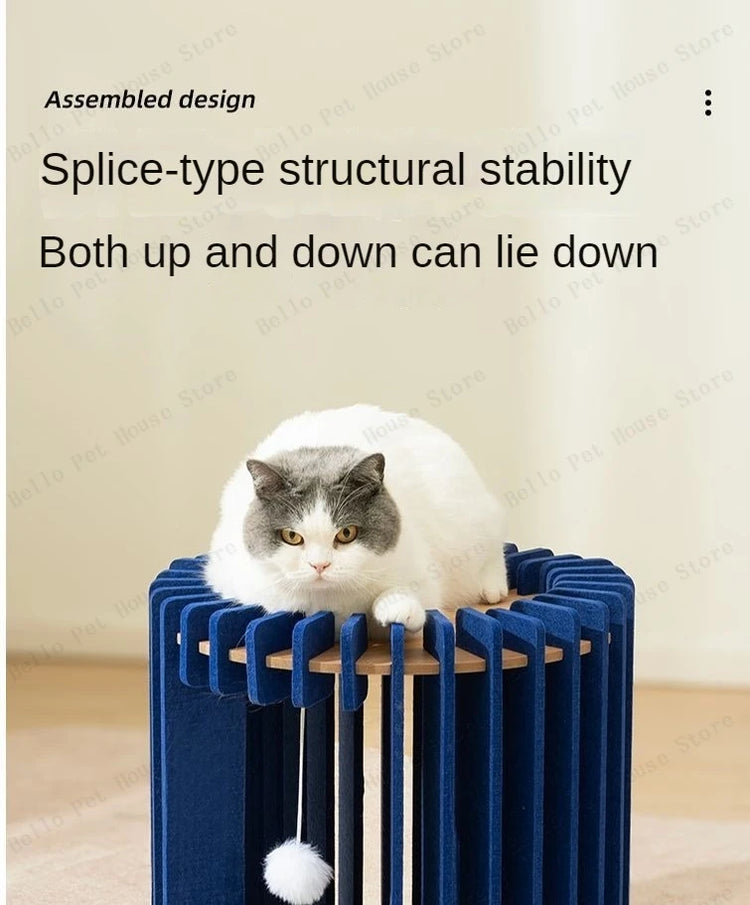 Bird Cage Cat Bed | Luxury Felt Nest for Cats | Breathable & Durable Enclosed Pet Furniture for Comfort & Style