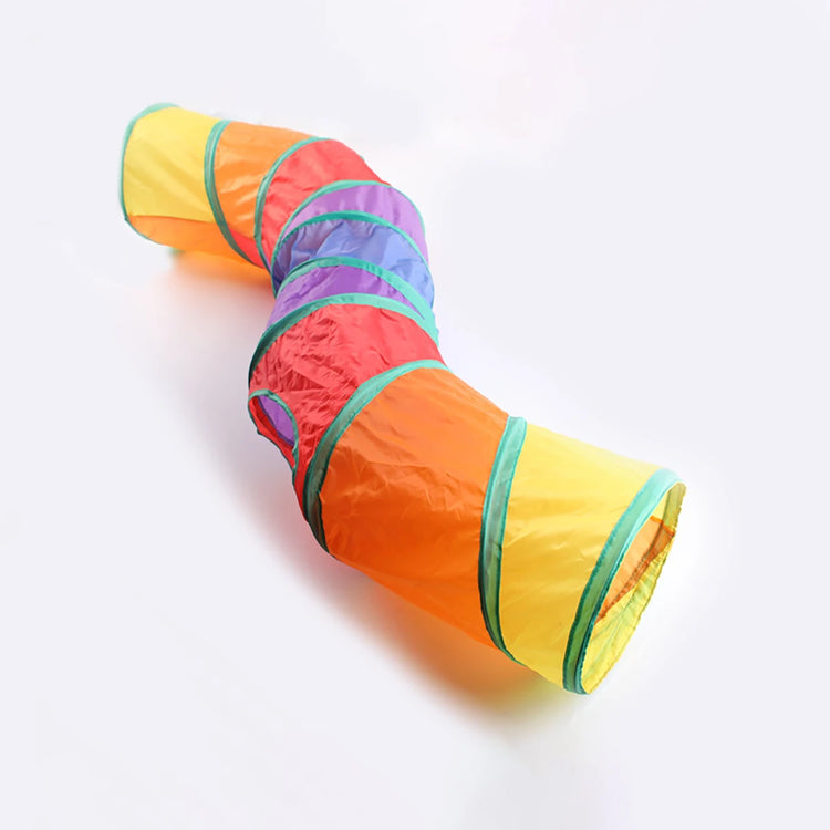 Foldable Cat Tunnel Toy for Indoor & Outdoor Use | Crinkle Sound/Hanging Ball/Multi-Entry Design – Play Tube for Cats/Kittens/Rabbits/Puppies