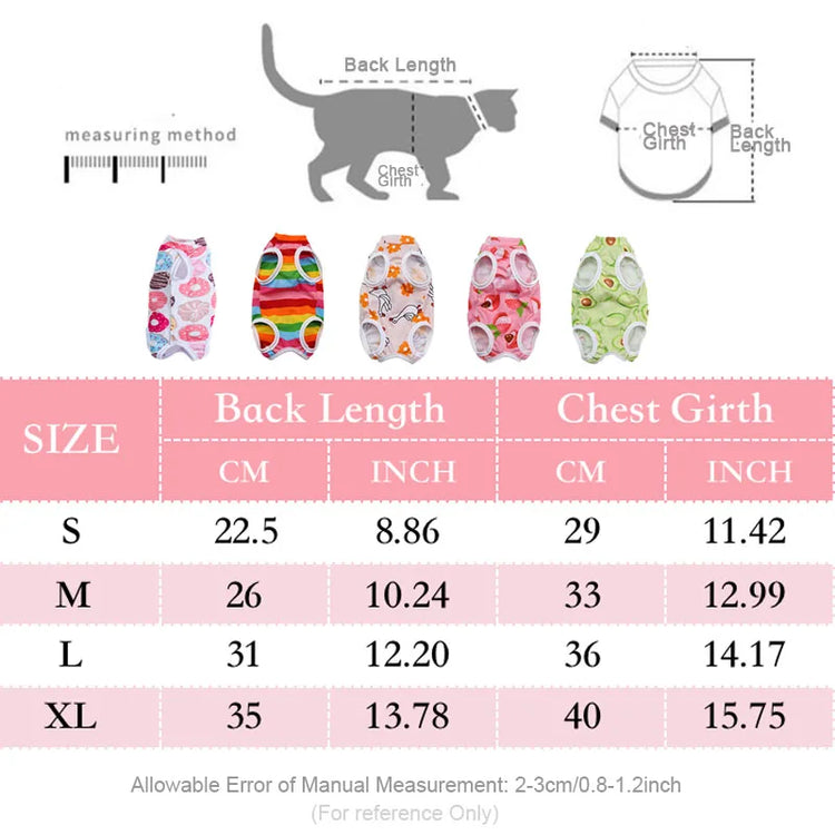 Cat/Small Dog Recovery Suit | Anti-Licking Sterilization Clothes | Breathable Surgery Vest for Spring/Summer