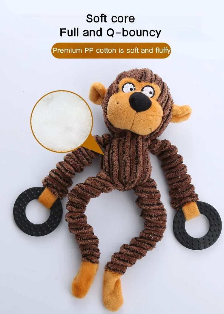Interactive Plush Squeaky Dog Toy – Animal-Shaped Chew Toy for Puppies & Dogs