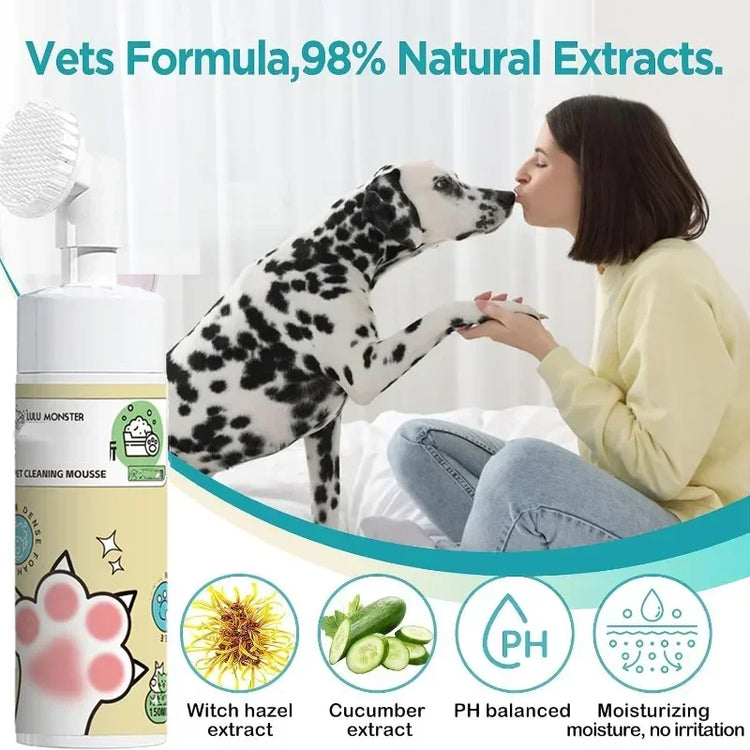 150ml Cat | No Washing Cleaning Mousse | Dry Clean | Odor Removal | Bubble Mousse for Cats and Dogs
