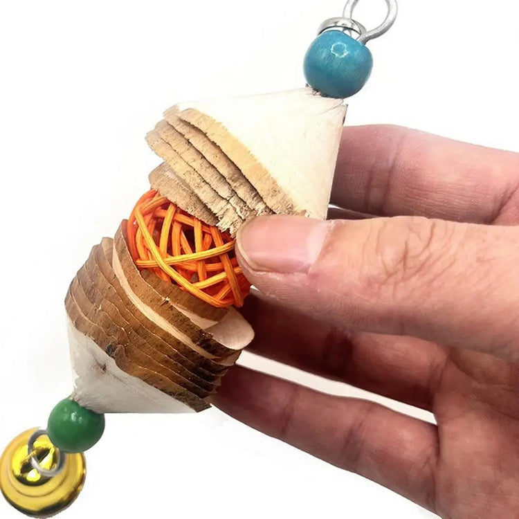 Bird Chewing Toy | Parrot Beak Bite Supplies with Bells | Bird Cage Accessories | Cage Toys for Cockatiels- Conures/Love/Finches