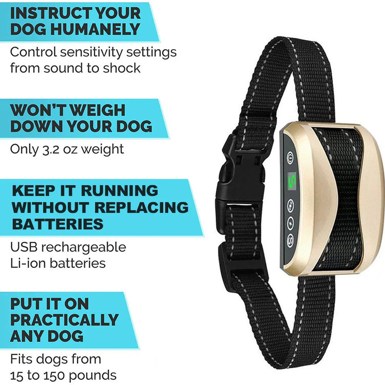 Smart Anti-Bark Dog Collar – Waterproof, Rechargeable, and Humane Training Device