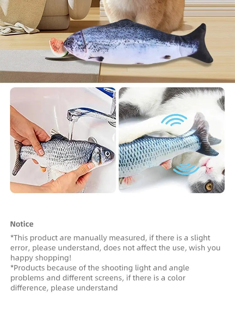 Cat/Dog Toy – USB Charging Electric Floppy Fish | Simulation Interactive Pet Chew Toy | Teeth Grinding & Training Play Toy