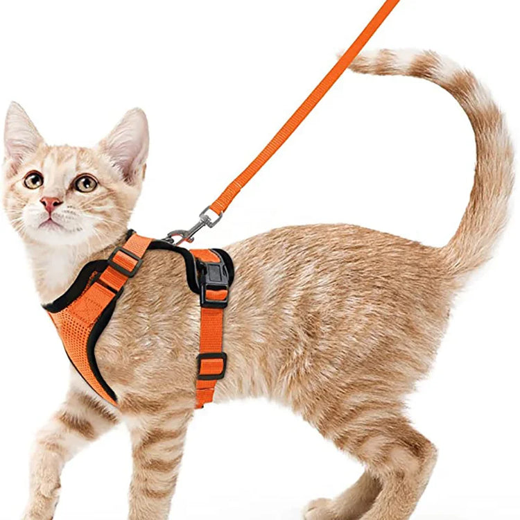 Cat Harness and Leash for Walking | Escape Proof | Soft Adjustable Vest Harnesses for Cats | EasyControl