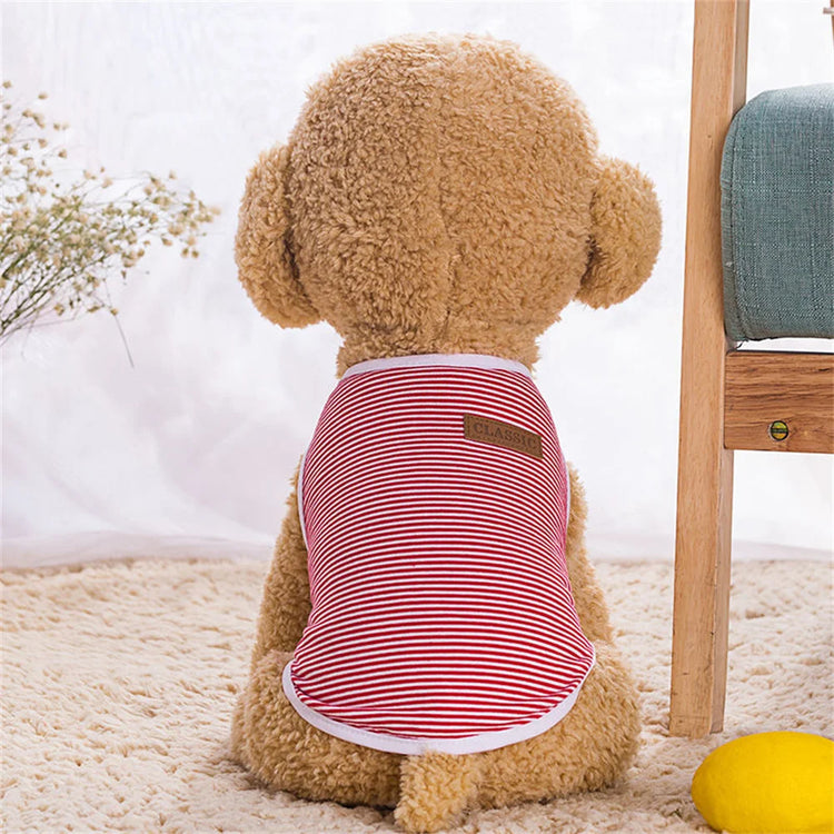 Classic Striped Cat Vest Shirt | Lightweight Summer Pet Clothes For Cats/Small Dogs