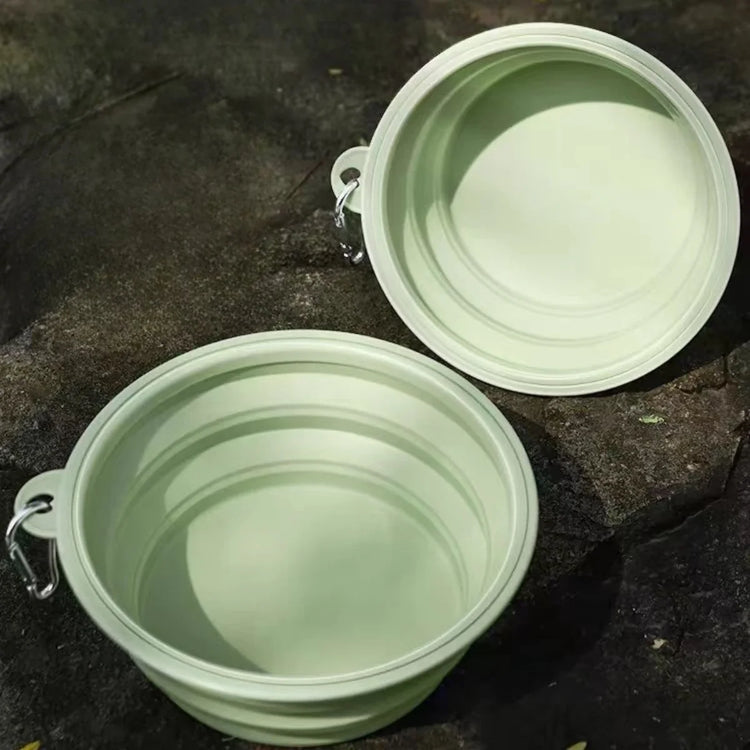 2pcs Collapsible Silicone Pet Bowls for Food & Water | Outdoor Camping & Travel Portable Folding Supplies Dishes with Carabiner